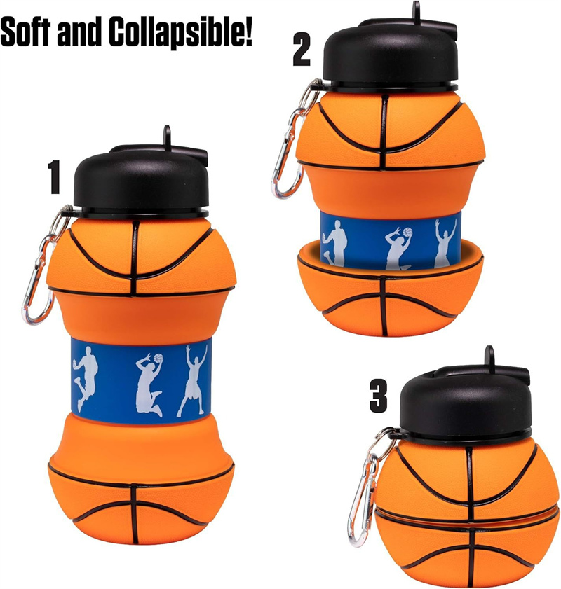 Sports Equipment 5 Years Old - ขวดน้ําพับ Camping ถ้วยแก้วกีฬากลางแจ้งบาสเกตบอลฟุตบอลเทนนิสกอล์ฟโรงเรียน LeakProof ขวดน้ําเด็กแบบพกพา